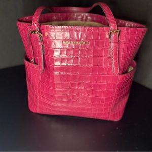 Red croc Michael Kors tote bag
